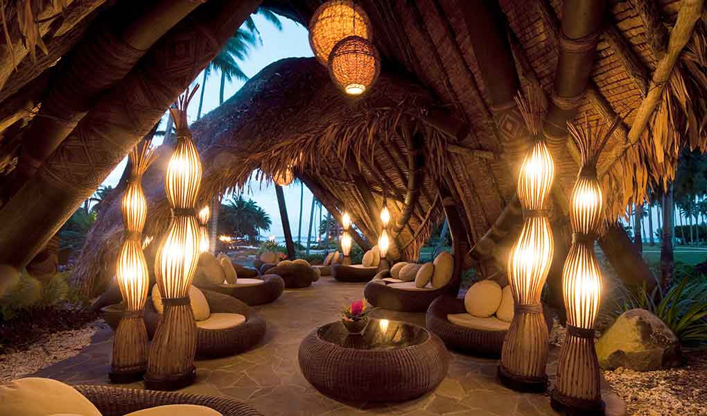 Decoración rústica estilo Fiji hotel COMO Laucala Island